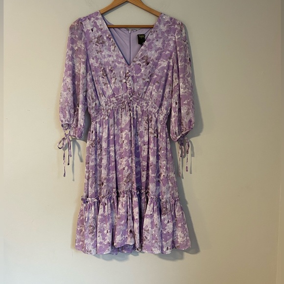 Taylor Dresses & Skirts - Taylor Lavender Floral Smocked Ruffle Dress – Size 6